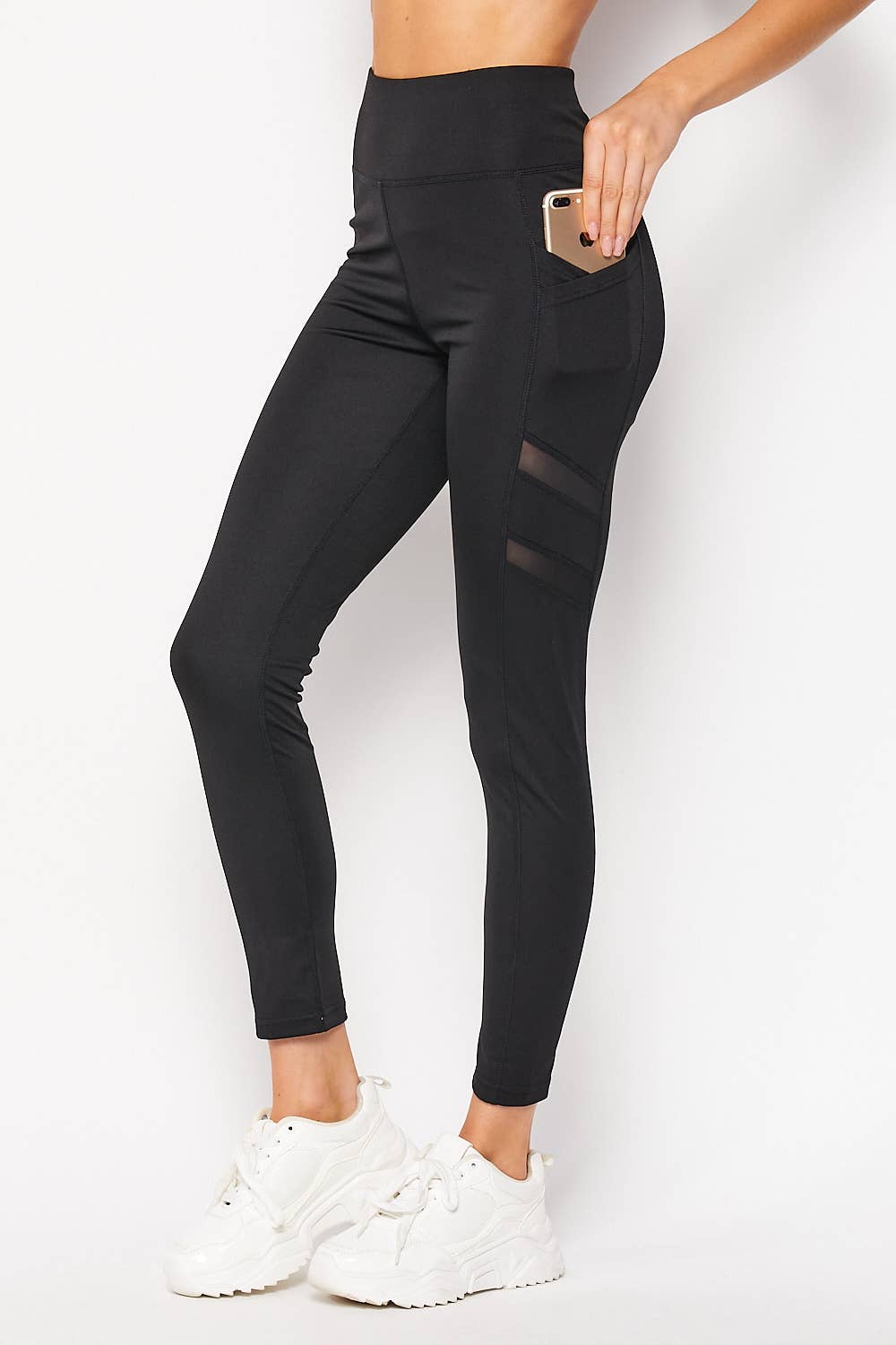 Tummy Control Legging w/ Cell Phone Pocket - Black