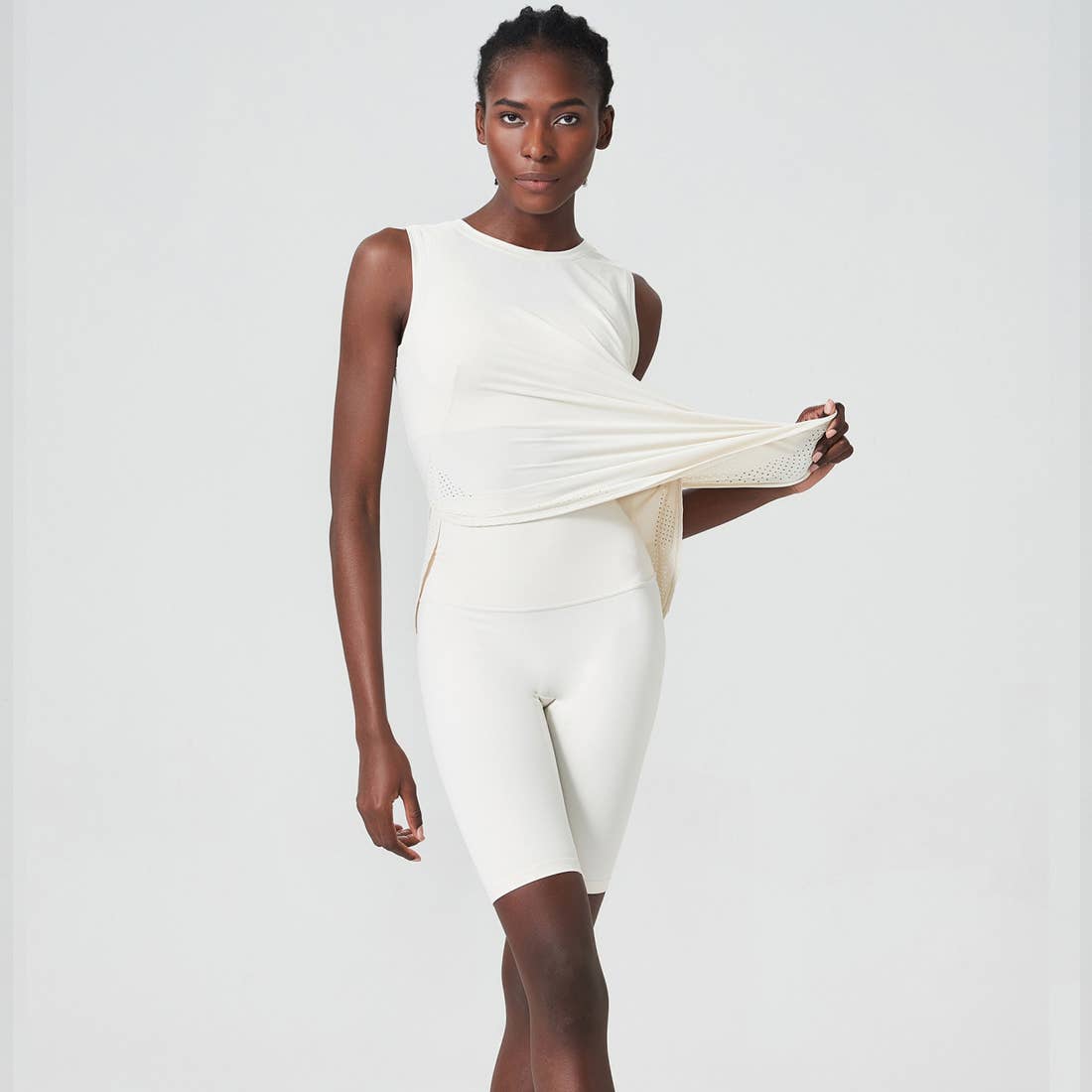 Women's Loose Fitness Tank Top - Cream