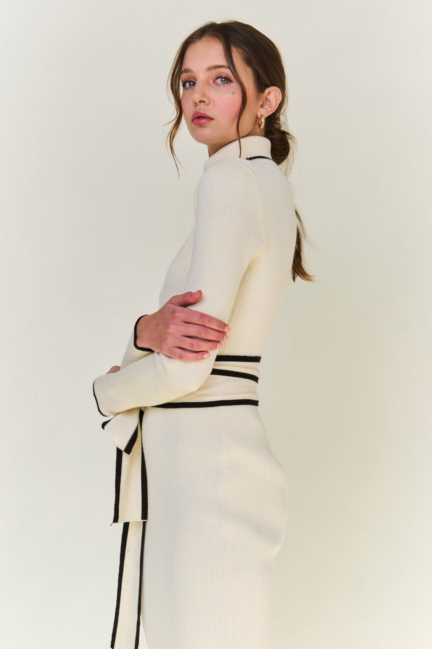 Ribbed-Knit Midi Dress - Cream - FINAL SALE!