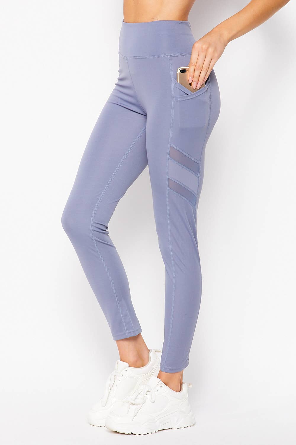 Tummy Control Legging w/ Cell Phone Pocket - Dark Blue Grey