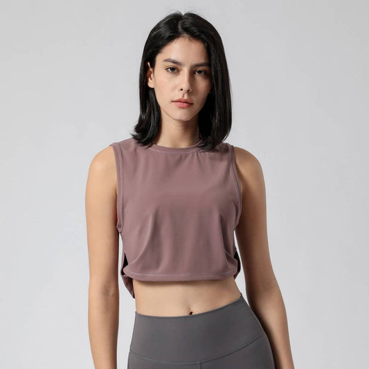 Soft Crop Sport Tank Top - Smokey Purple