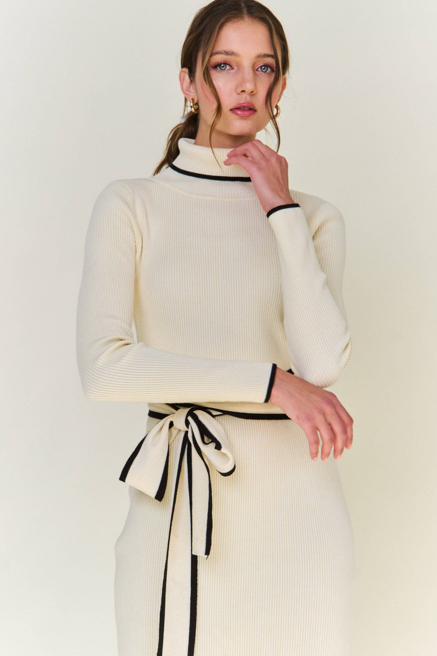 Ribbed-Knit Midi Dress - Cream - FINAL SALE!