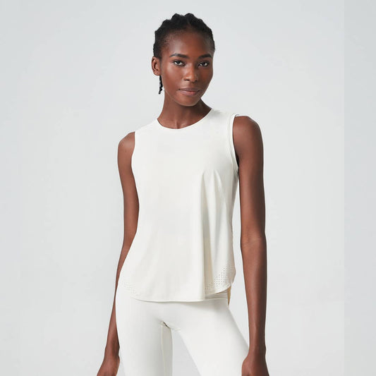 Women's Loose Fitness Tank Top - Cream