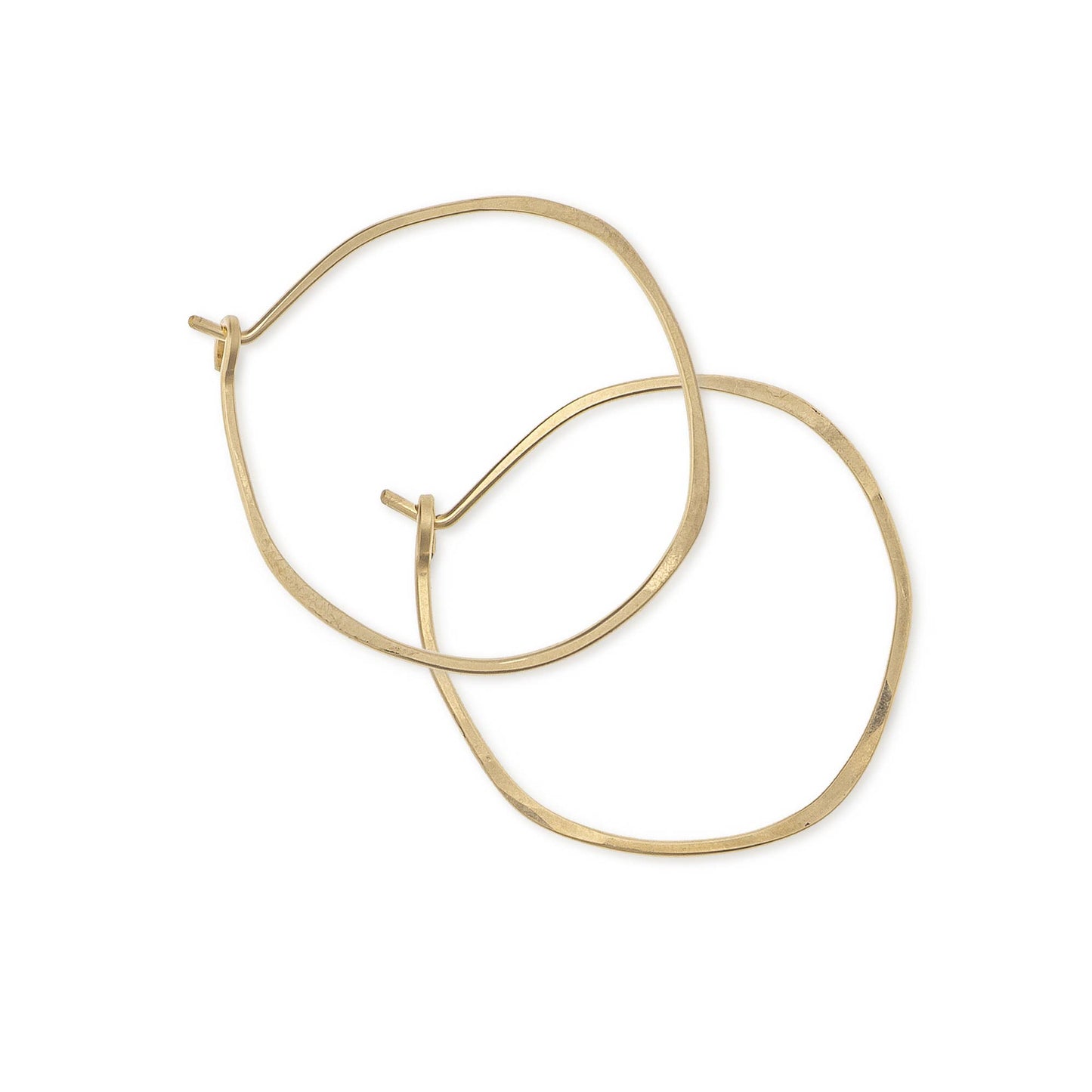 Minimal Imperfect Hoop Earrings - Gold Filled