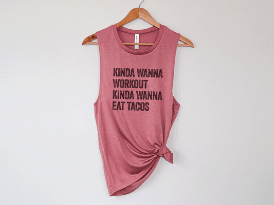 Funny Taco Workout Tank Top - Smokey Clover
