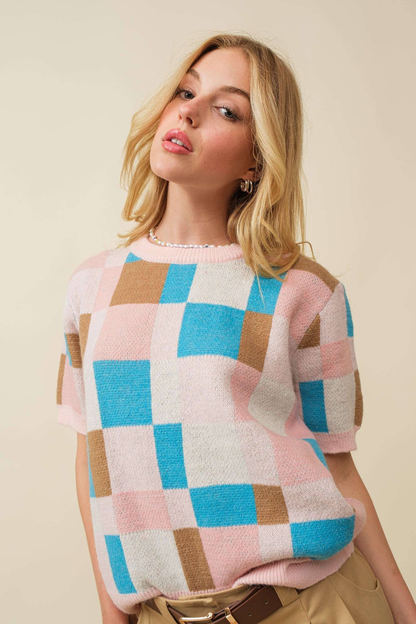 Short Sleeve Sweater - Multi-Color