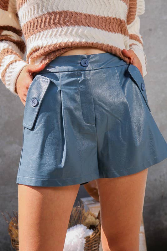 Faux Leather Shorts