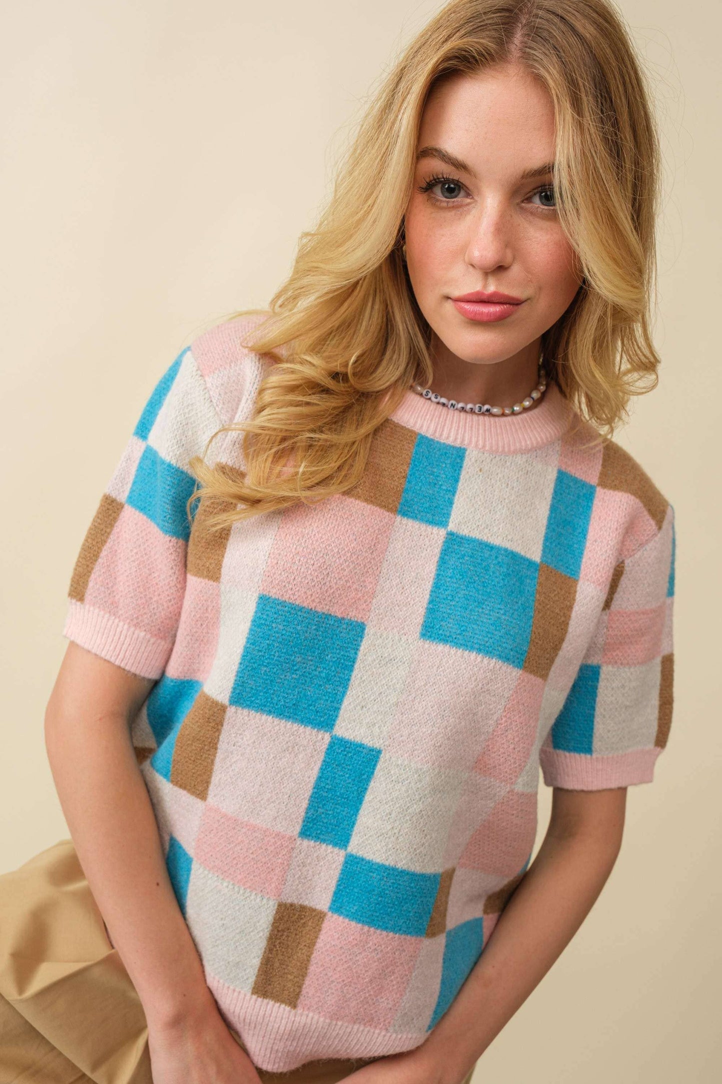 Short Sleeve Sweater - Multi-Color