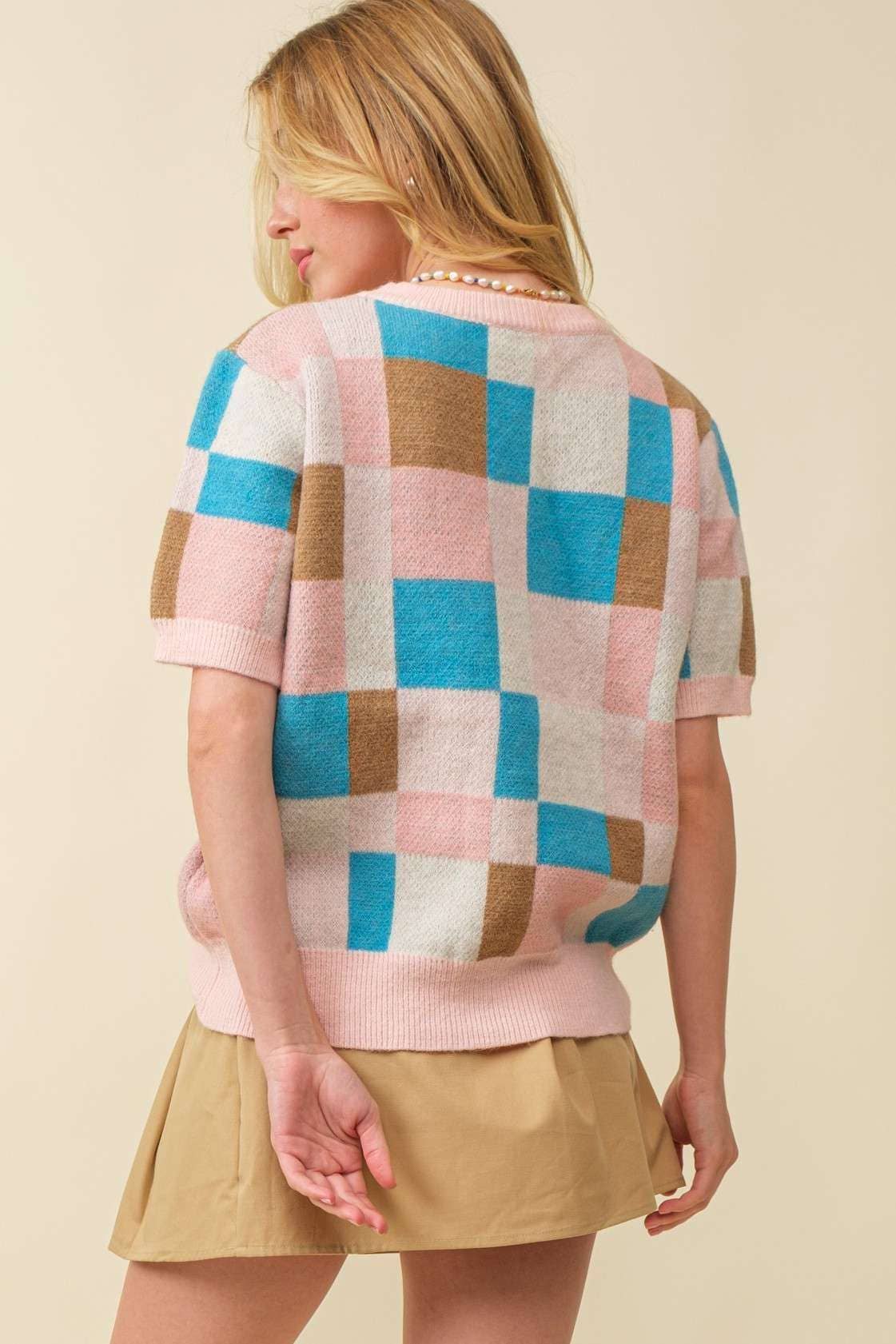 Short Sleeve Sweater - Multi-Color