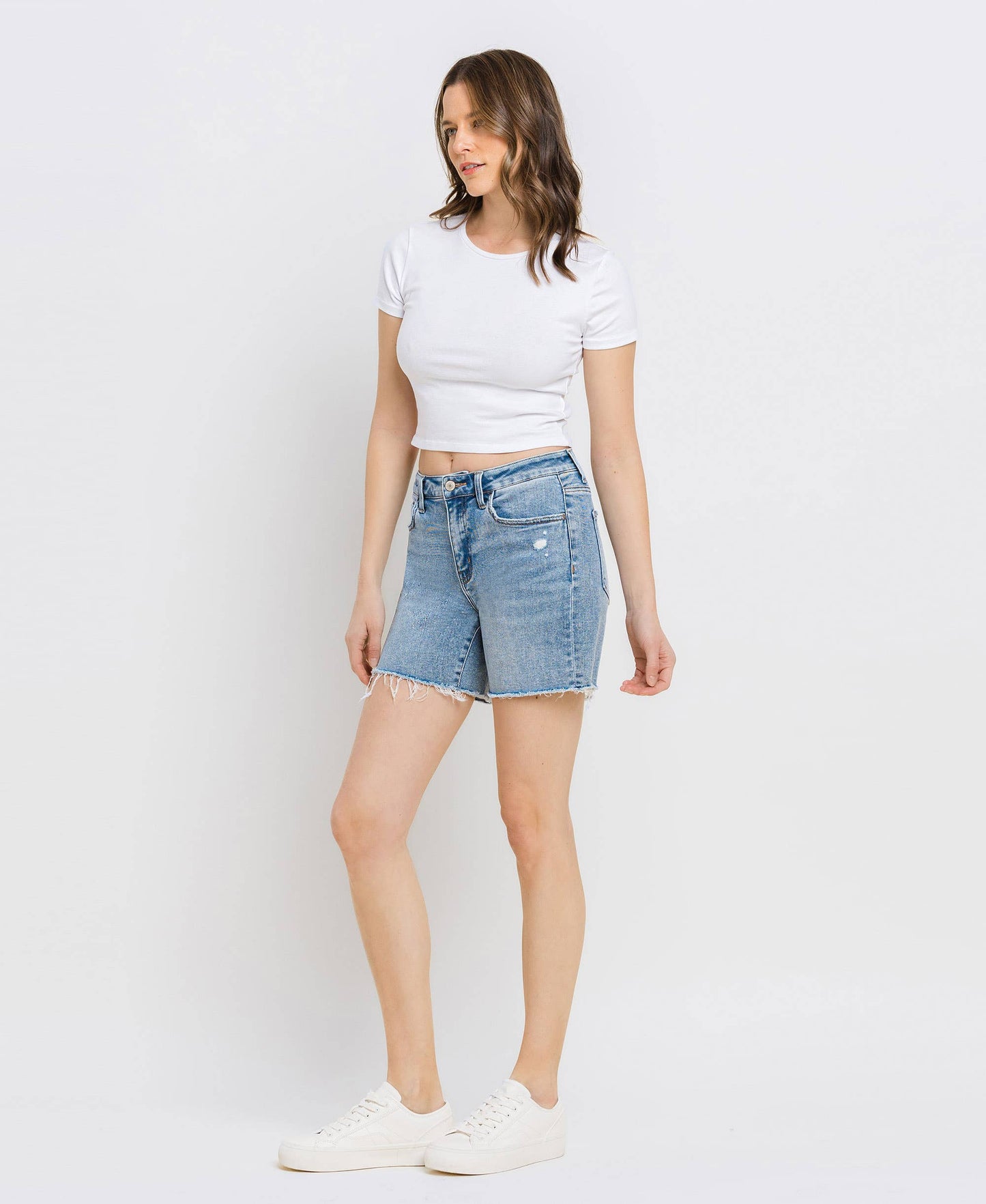 High Rise Midi Short - Light Wash FINAL SALE