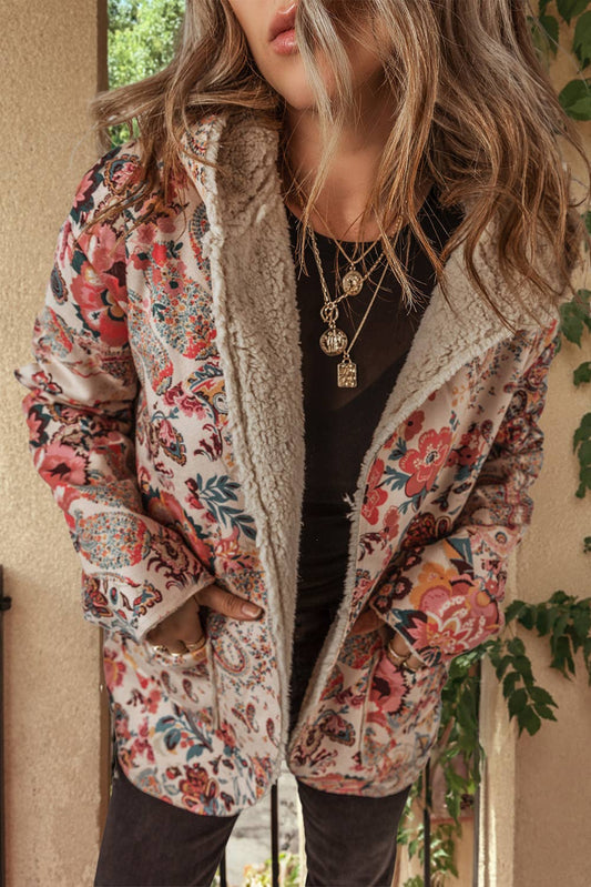 Sherpa Lined Hooded Jacket: Autumn Paisley