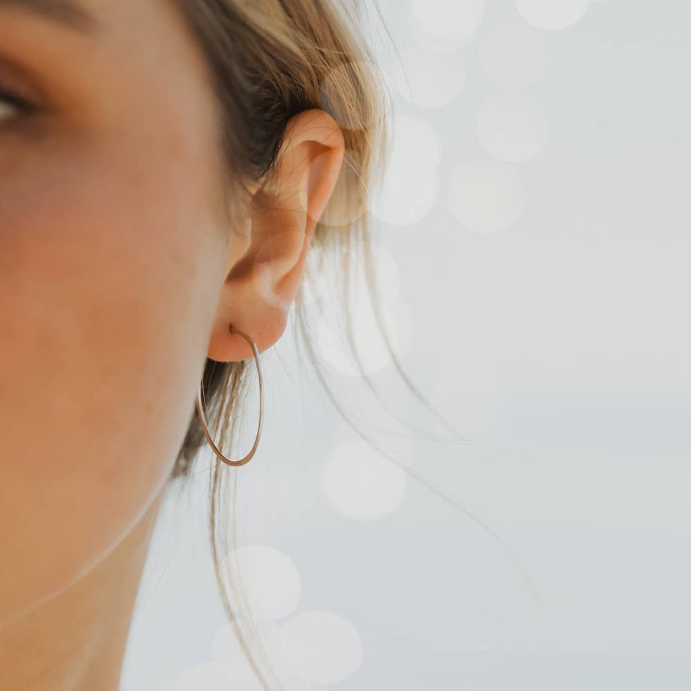 Minimal Imperfect Hoop Earrings - Sterling Silver